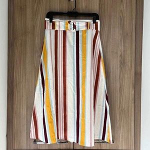 Zara multicolored Stripe midi skirt